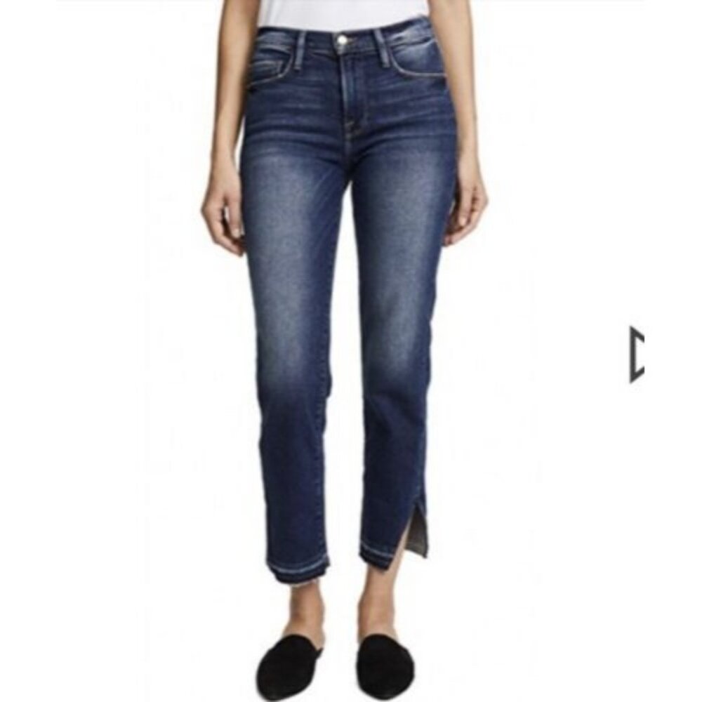 FRAME Denim Jeans Womens 26 Le Nouveau Straight Leg Slit Ankle Granby Dark Wash